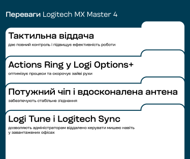 Переваги Logitech MX Master 4