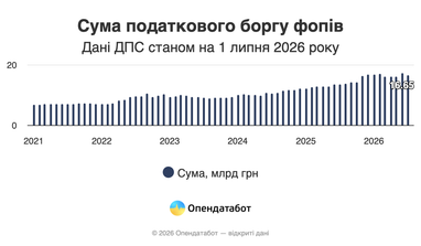 Фізична особа-підприємець заборгувала державі в середньому 11 тисяч гривень — аналітичні дані 7 Фізична особа-підприємець заборгувала державі в середньому 11 тисяч гривень — аналітичні дані 7