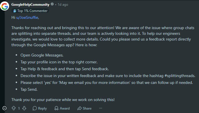 Google Messages: нова проблема з чатом, яка не потрібна користувачам 25