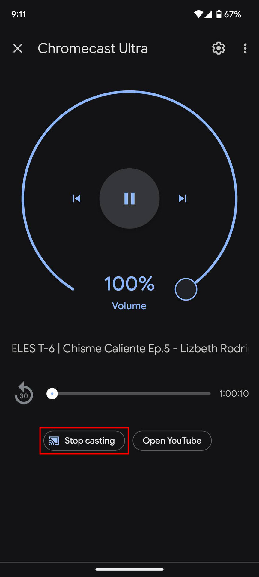 Вимкнення Chromecast та зупинка трансляції на Android 20