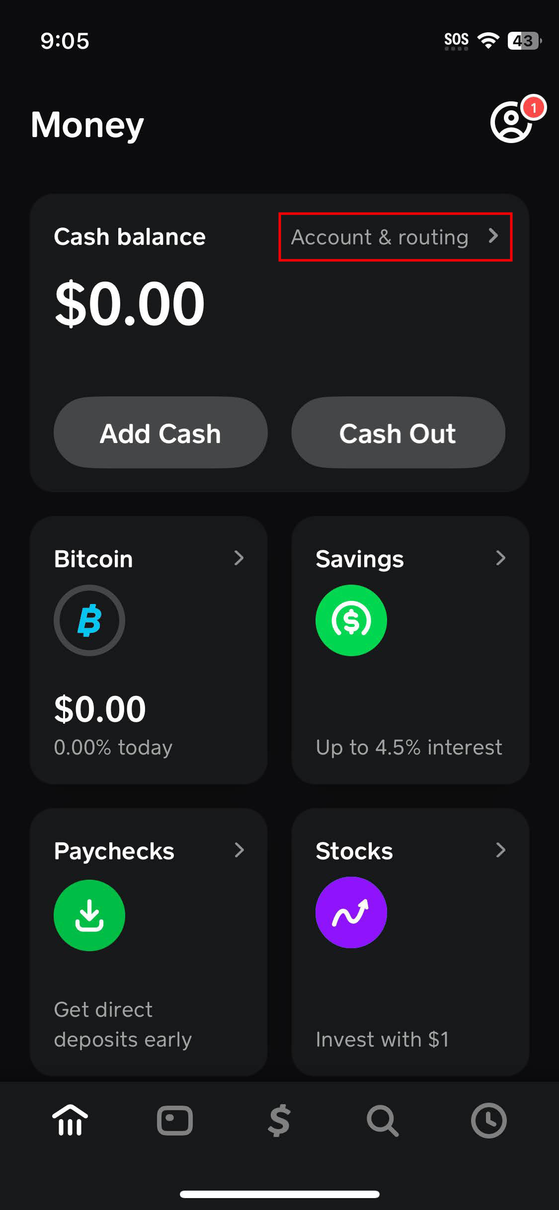 Де знайти номери рахунку та маршрутизації Cash App 16