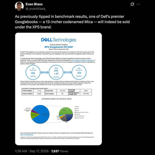 Dell розкрила деталі першого Googlebook XPS