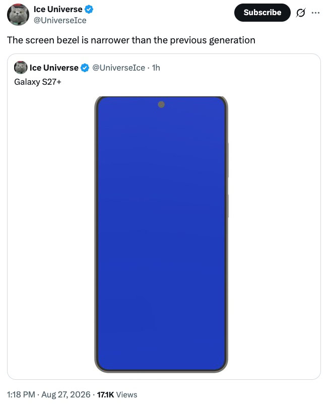 Samsung Galaxy S27 Pro: витік рендерів розкриває відмінності від S27 Ultra 10