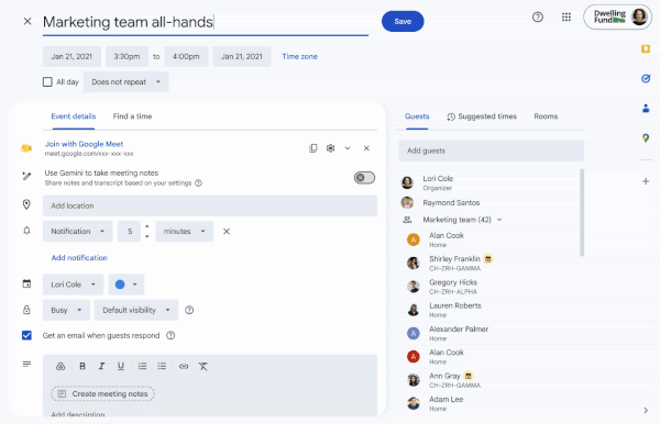 Google покращив функцію зустрічей у Calendar 19 Google покращив функцію зустрічей у Calendar 19