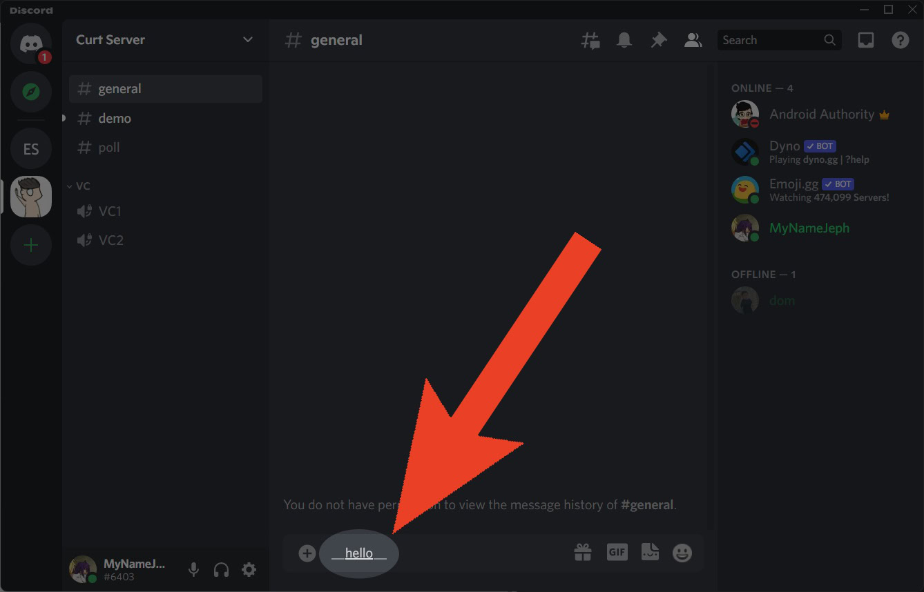 Як зробити підкреслений текст у Discord 7