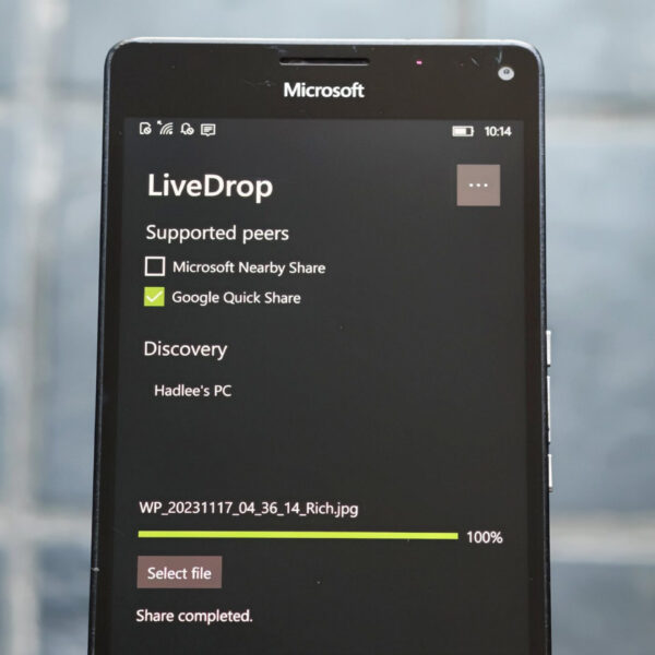 Windows Phone: Неофіційна підтримка Quick Share