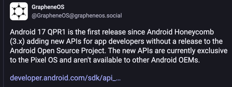 GrapheneOS: Google обмежує доступ до Android 17 5