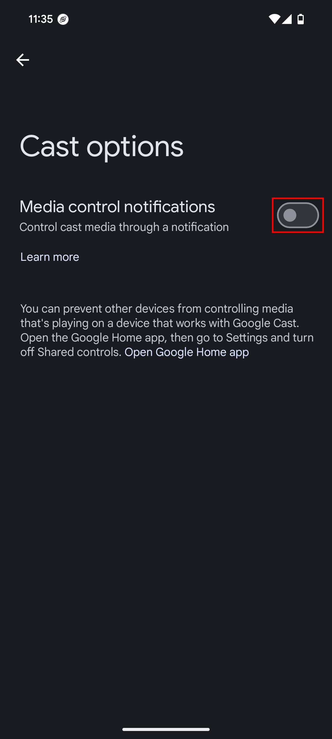 Вимкнення Chromecast та зупинка трансляції на Android 30