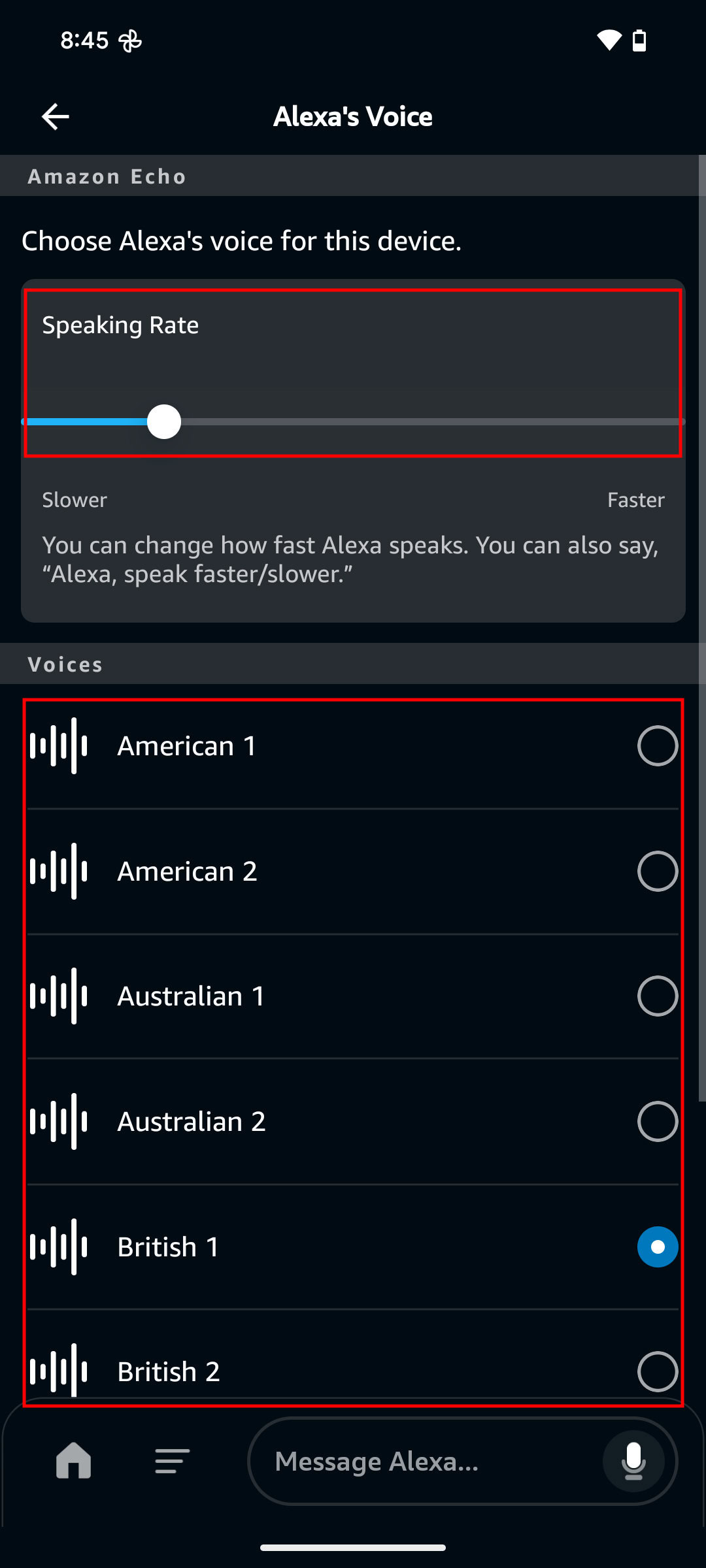 Зміна імені та голосу Alexa 36