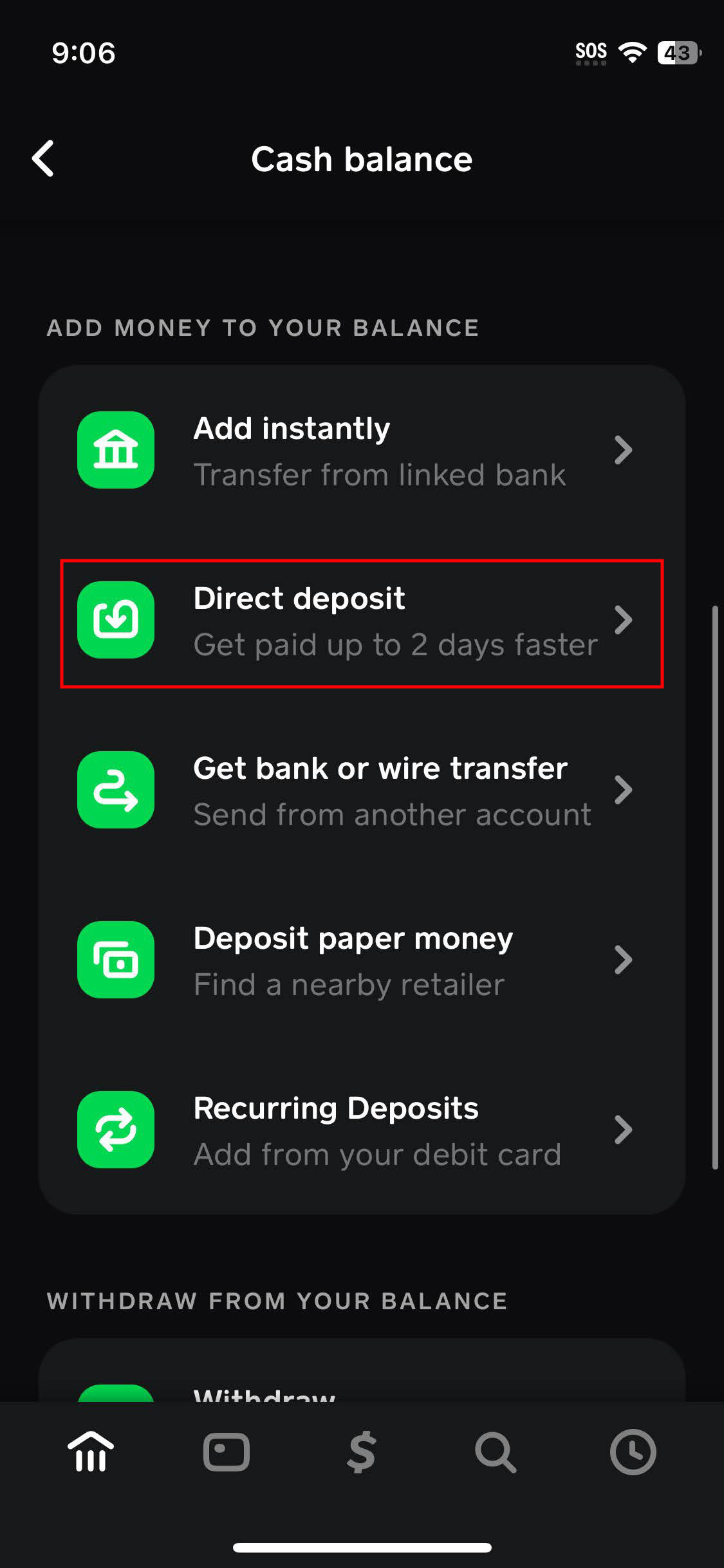 Де знайти номери рахунку та маршрутизації Cash App 20