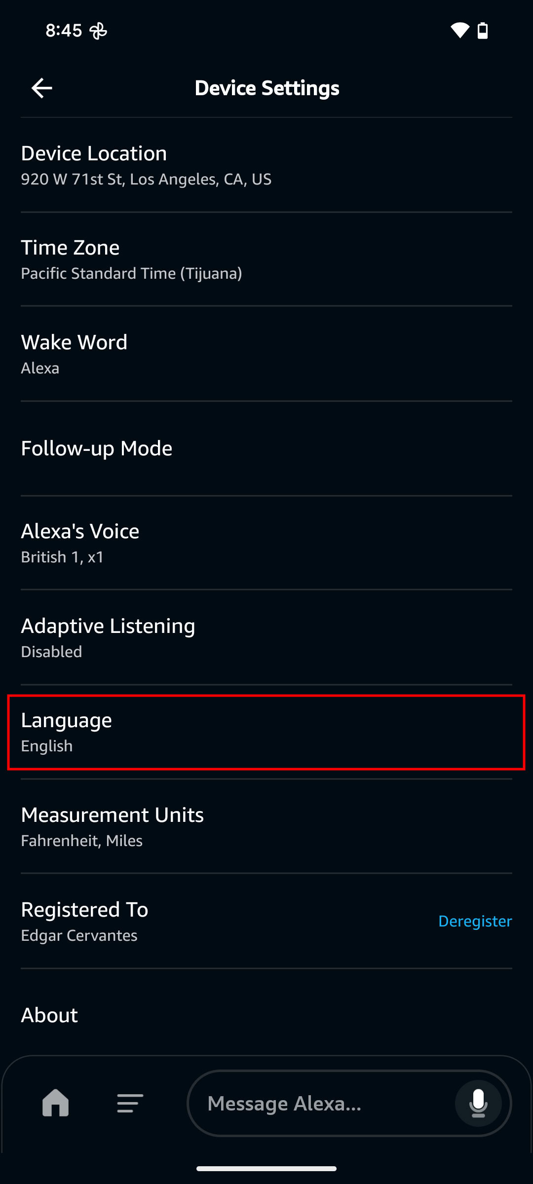 Зміна імені та голосу Alexa 33